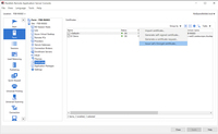 Screenshot of the integrated Let's Encrypt security certificates, to issue and manage certificates in Parallels RAS.